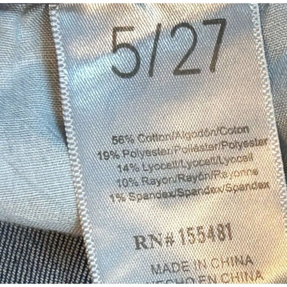 (6/$25) Simple Society High Rise Triple Button Skinny Jeans in Dark Wash Size 27 - Picture 5 of 5